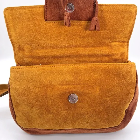 Prada Authentic Vintage 90’s Rare Two Tone Brown Shoulder Bag Suede NWT - Picture 8 of 16